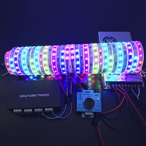 Dimmable LED SPI Music Controller - 256 Music Programs - Control DC5-24V 600 Pixels WS2811 WS2801 WS2812 LPD6803 APA102 Addressable LED Strip Lights